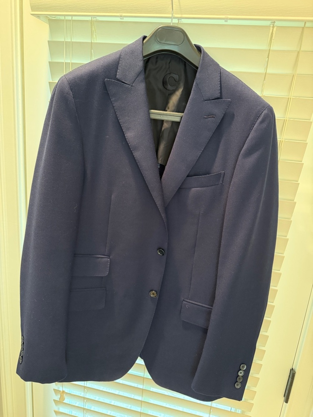 Caruso mohair/wool navy blazer- butterfly lined 42R
